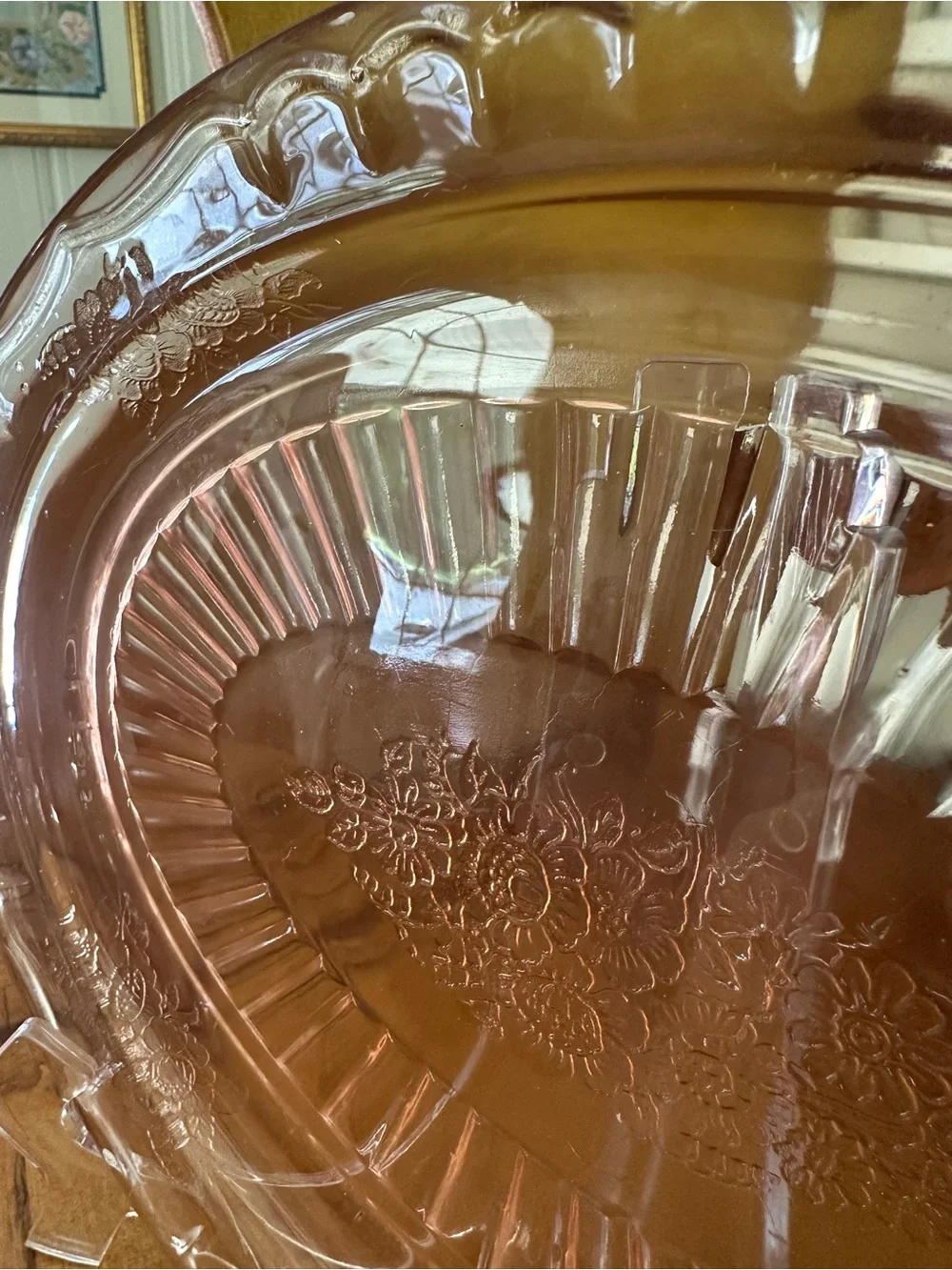 Anchor Hocking Depression Glass Handled Oval Platter